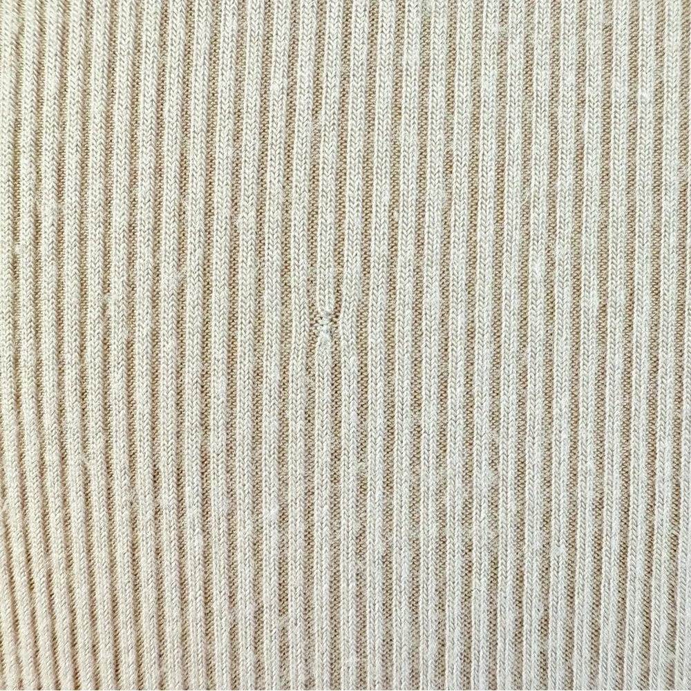 JOAH BROWN BEIGE TAN RIBBED HALF ZIP MOCK NECK LONG SLEEVE TOP - Picture 7 of 13